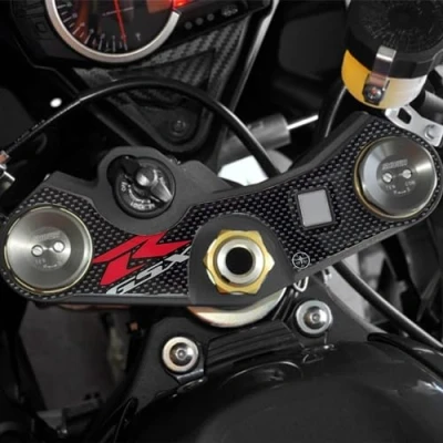 Afbeelding van labelbike 3D stickers van kunsthars, decoraties en beschermers, stuurvorkplaat voor motorfiets, GSXR, compatibel met SUZUKI GSX R carbon kleur