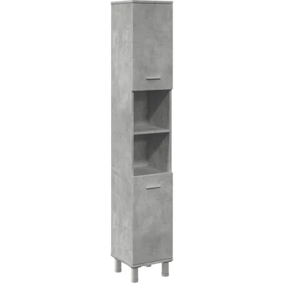 Afbeelding van vidaXL Badkamerkast 30x30x179 cm spaanplaat betongrijs