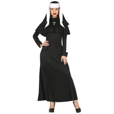 Afbeelding van Guirca Non Kostuum Heilige Zuster Maria Van Goedleef Vrouw Zwart Maat 42 44 Carnavalskleding Verkleedkleding