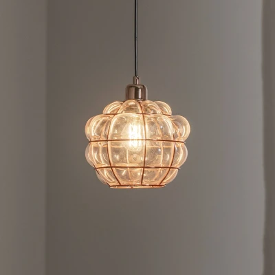 Afbeelding van Safderun 401 S hanglamp, koperkleurig glas/ijzer Ø 23 cm