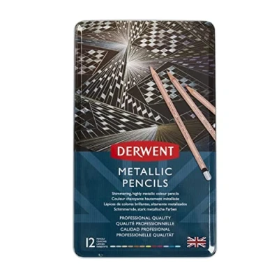 Afbeelding van Derwent Metallic Pencil Tin of 12 Pencils