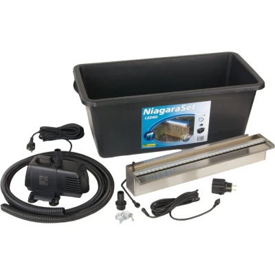 Afbeelding van Niagara Balk / Waterval RVS + LED verlichting 60cm Incl. Pomp