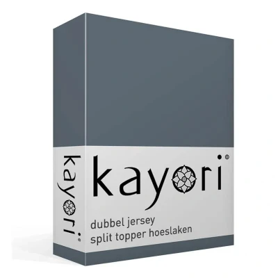 Afbeelding van Kayori Saiko Splittopper hoeslaken Denim 180 200/200 220 (Kleur: Denim)