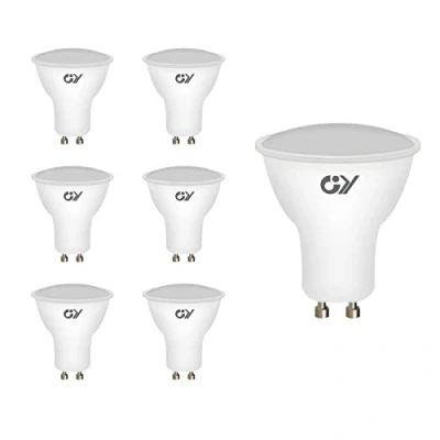 Afbeelding van GY Set van 6 GU10 ledlampen, 8 W, komt overeen met 80 800 lumen, koud wit 6500 K, 120 graden brede stralingshoek, ledlamp, niet dimbaar