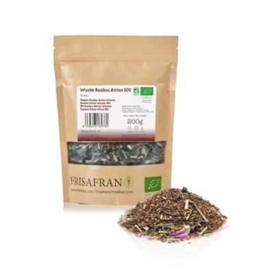 Image de FRISAFRAN Infusion Rooibos Antioxydante Bio en Vrac 200g rooïbos roibos vous Boisson relaxante Expérience sensorielle Saveur unique Naturelle Thé sans caféine Nutritif Hydratant