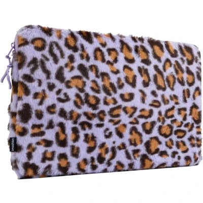Afbeelding van imoshion Laptop Sleeve Laptophoes geschikt voor 16 inch / 16.2 15 15.6 15.3 Fluffy Leopard Lilac