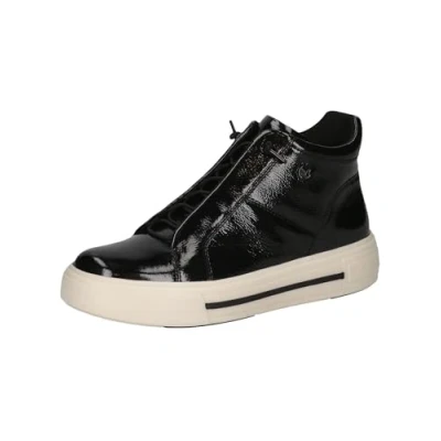 Afbeelding van CAPRICE Damessneakers van leer met ritssluiting, zwart (Black Naplak), 39 EU, Black Naplak.
