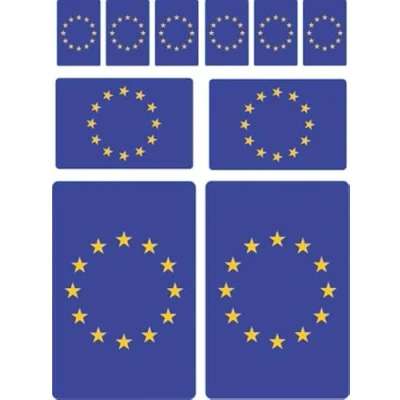 Afbeelding van 10 stuks autostickers Europese vlag offsetdruk blauw