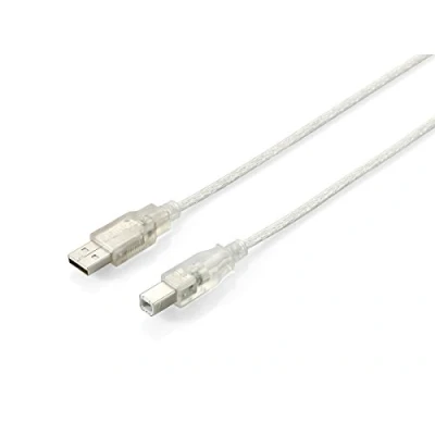 Afbeelding van Equip 128653 USB kabel 1 m 2.0 A B Zilver, Transparant
