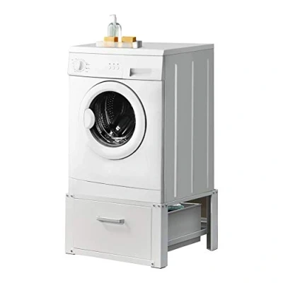 Afbeelding van Wasmachine sokkel verhoger met lade 63x54x31 tot 150 kg wit