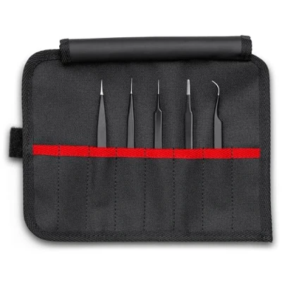 Afbeelding van Knipex 92 00 01 ESD Universelepincetset 5 delig Spits, fijn, extra dünn 128 mm