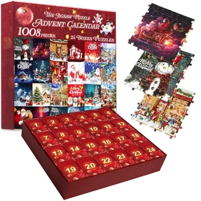 Afbeelding van KreativeKraft Puzzel Adventskalender 2024 Leuke kerst aftelkalender