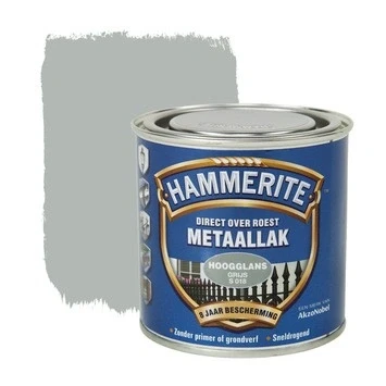 Afbeelding van Hammerite Metaallak Hoogglans Grijs 0,25 liter