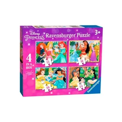 Afbeelding van Ravensburger Disney Princess puzzel van 4 (12, 16, 20, 24 stuks) voor kinderen vanaf 3 jaar, 3079, 0