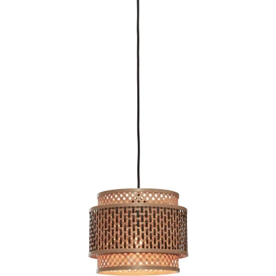 Afbeelding van GOOD&amp;MOJO Hanglamp Bhutan Bamboe/Zwart Ø25cm Bruin