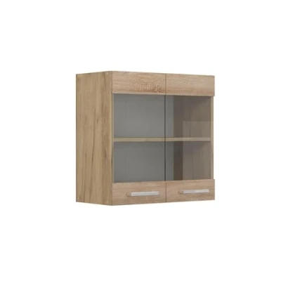 Afbeelding van Vicco Glazen keukenkast R Line, Sonoma/Krachtige eik goud, 60 cm