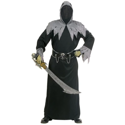 Afbeelding van Widmann Beul &amp; Magere Hein Kostuum Mystieke Krijgsheer Man Zwart Large Halloween Verkleedkleding