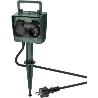 Afbeelding van Buitenstopcontact 4 voudig IP44 Incl. 2 meter snoer Tuincontactdoos Stekkerdoos buiten