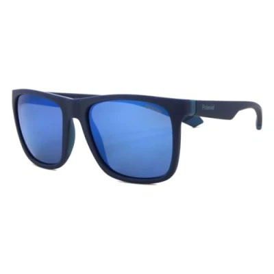 Afbeelding van Polaroid Pld 2141/S Zonnebril, uniseks, 1 stuk, Mat Blue Azure/Blue