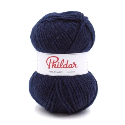 Afbeelding van Phildar Phil Charly wolbol, 50 g breiwol 100% acryl naald nr. 4 kleur marineblauw
