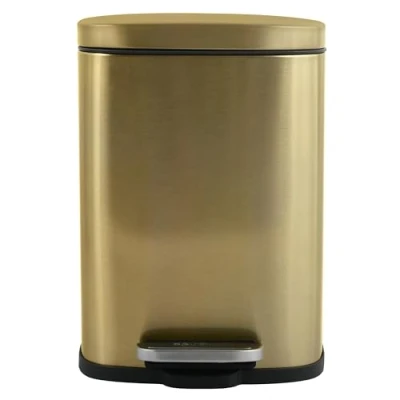 Afbeelding van Spirella Pedaalemmer Venice mat goud 5 liter metaal L21 x H30 cm soft close toilet/badkamer
