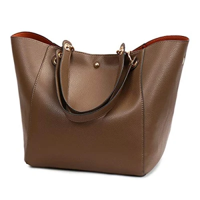 Afbeelding van Pahajim Grote handtas voor dames van waterdicht kunstleer met handvat aan de bovenkant werk, winkelen, Bordeaux, 11.42&quot;L x 11.81&quot;H 10.23&quot;W, Draagtas