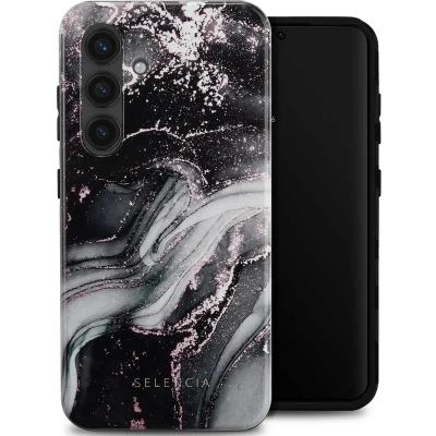 Afbeelding van Selencia Hoesje Geschikt voor Samsung Galaxy S24 Vivid Backcover Chic Marble Black