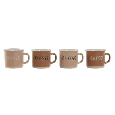 Afbeelding van Set van koffiekopjes Home ESPRIT Bruin Keramiek 4 Onderdelen 180 ml
