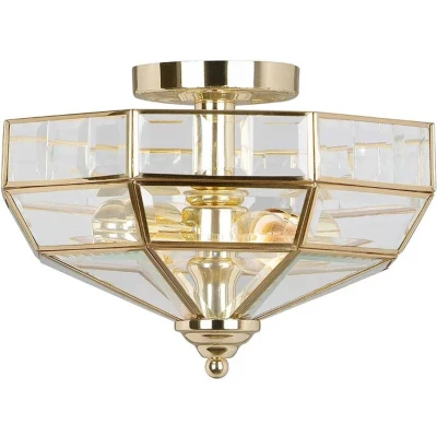Afbeelding van Elstead Lighting LED Plafondlamp Old Park 2X E27 Max 60W Dimbaar Polished Brass