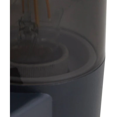 Afbeelding van Lindby buitenwandlamp Heulo, Ø 8 cm, rookgrijs, aluminium