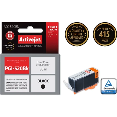 Afbeelding van Compatibele inktcartridge Activejet ACC 520BN Zwart