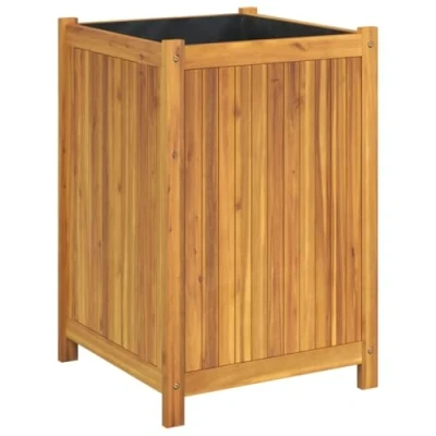 Afbeelding van Plantenbak met voering 50x50x75 cm massief acaciahout