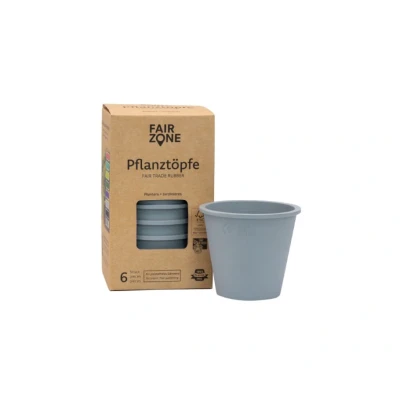 Afbeelding van Fairzone Plantenpotten Rubber Grijs 6 Stuks