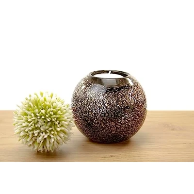 Afbeelding van Mini Urn Waxinelichthouder Theelichthouder Zwart met Goud