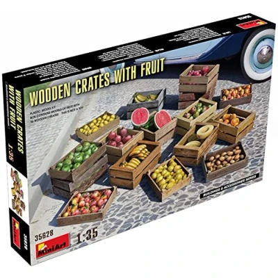 Afbeelding van 1:35 MiniArt 35628 Wooden Crates with fruit Plastic Modelbouwpakket