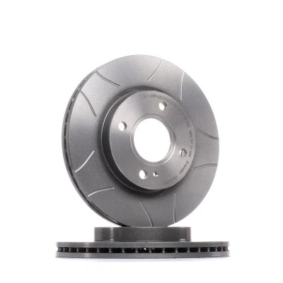 Afbeelding van BREMBO 09.A968.76 Remschijf 258 23 4 interne ventilatie, Gekerft Gecoat FORD: Fiesta 6, 6 Van, Mk6 Saloon