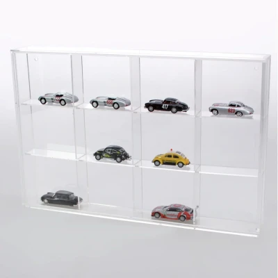 Afbeelding van Safe Safe, Acryl, Vitrine met schuifdeur, Mini 12 vakken Transparant afm: 180x45x115 mm. per st.