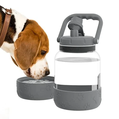 Afbeelding van Asobu The Barkley Juggler Grijze draagfles inhoud 1,5L voor water met drinkbak de hond