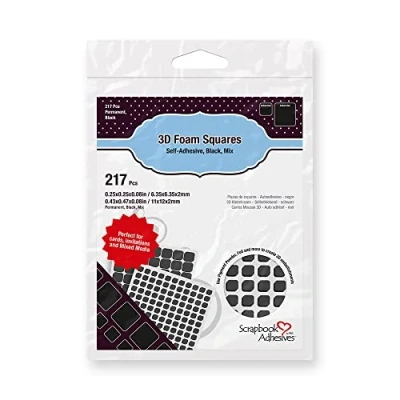 Afbeelding van Scrapbook Adhesives 3D Foam Squares Black Mix (217pcs) (01615)