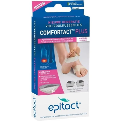 Afbeelding van Epitact Comfortact Plus Voetzoolkussentjes. pijn verlichtend bij in voetzolen, eeltknobbels maat 42/45 1paar.