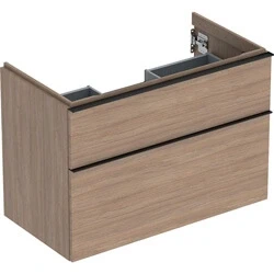Afbeelding van Geberit iCon wastafelonderbouwkast met 2 schuifladen, eiken 888 x 615