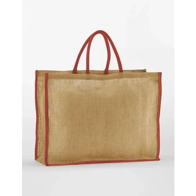 Afbeelding van Westford Mill Natural Starched Jute Market Shopper WM475 Natural/Orange Rust