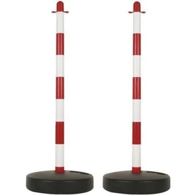 Afbeelding van Paal voor signalisatieketting Perel 2 stuks (Opvulbare voet, Kunststof)