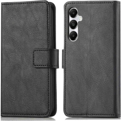 Afbeelding van iMoshion Hoesje Geschikt voor Samsung Galaxy A35 Met Pasjeshouder Luxe Bookcase Zwart