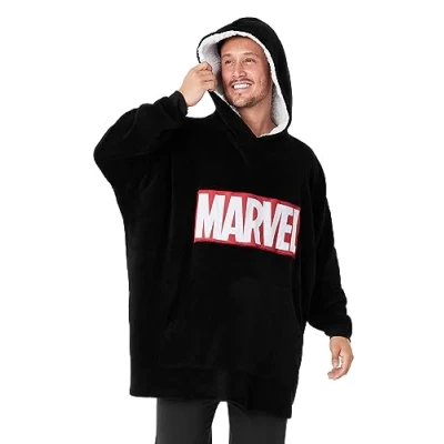 Afbeelding van Marvel Fleecetrui voor heren, oversized sweatshirt van fleece, Avengers, zwart.
