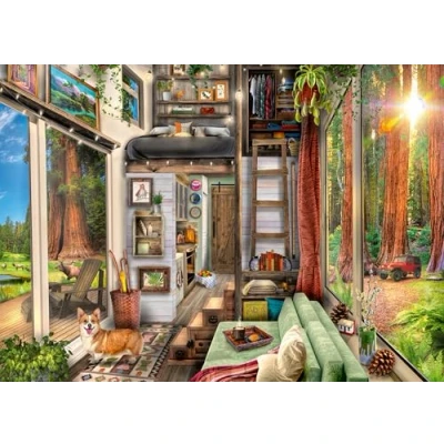 Afbeelding van Ravensburger puzzel Tiny House in Redwood Forest Legpuzzel 1000 stukjes