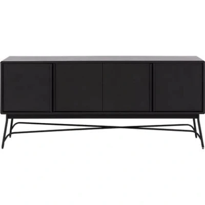 Afbeelding van Goossens Dressoir Discover, 4 Deuren Hout Zwart