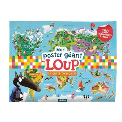 Afbeelding van LA CARTE DU MONDE MON POSTER GEANT LOUP