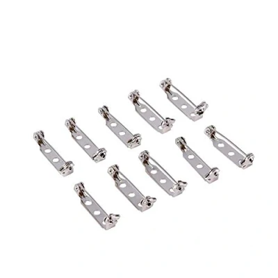 Afbeelding van Bars met veiligheidssluiting, 50 stuks, badgespen, veiligheidsspelden, pinsluiting 2 gaten, veilige rugsluiting voor sieraden en handwerk (25 mm)