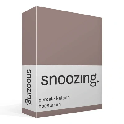 Afbeelding van Snoozing Hoeslaken Tweepersoons 120x200 cm Percale katoen Taupe